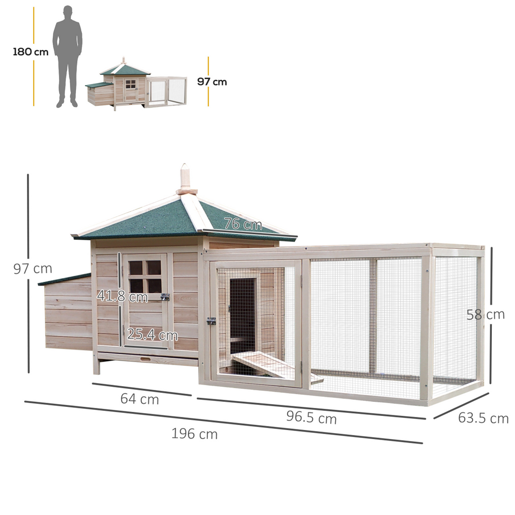 Small Chicken Coop with Cage and Nesting Box