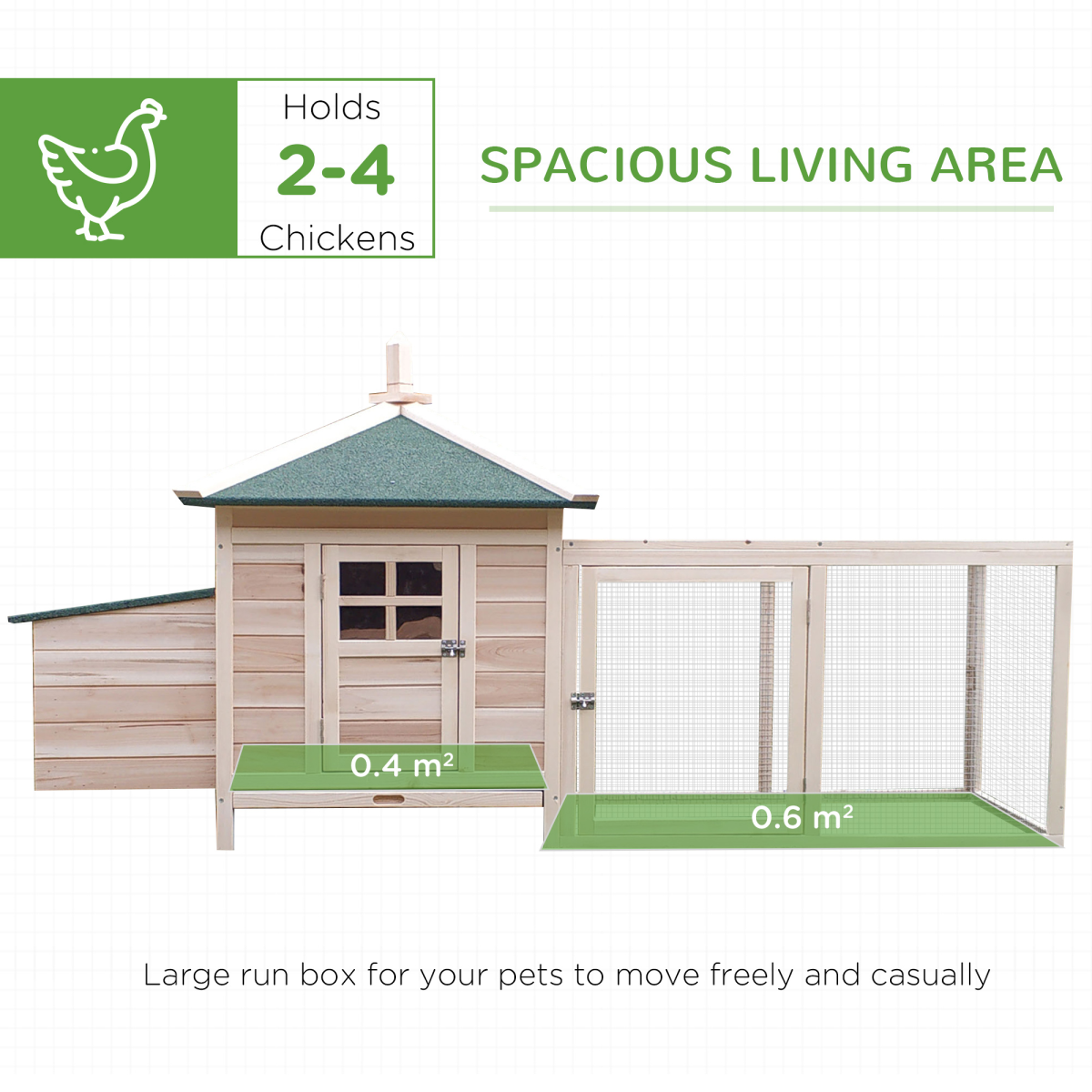 Small Chicken Coop with Cage and Nesting Box
