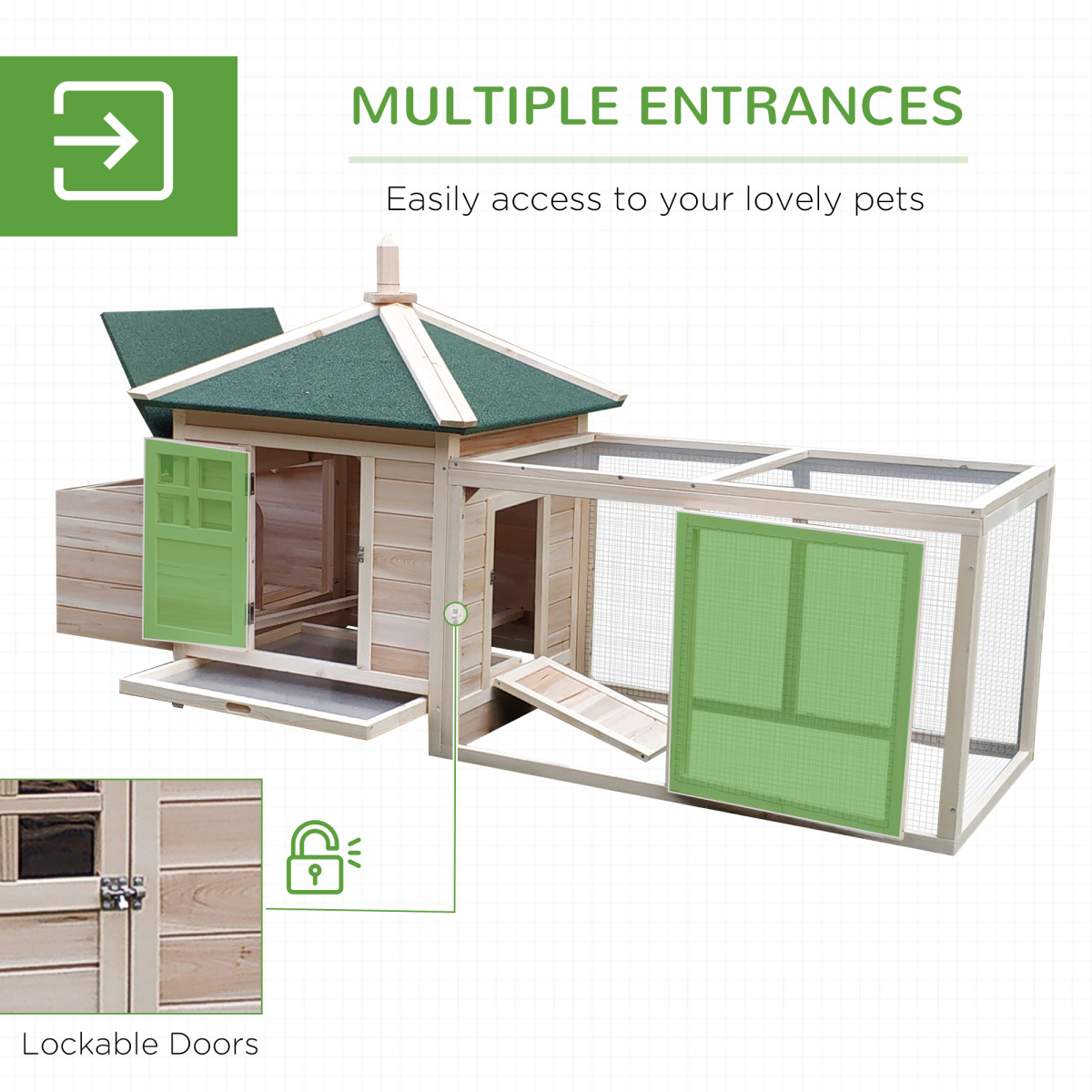 Small Chicken Coop with Cage and Nesting Box