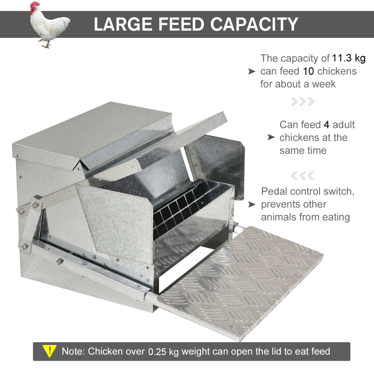 Galvanised Automatic Poultry Feeder
