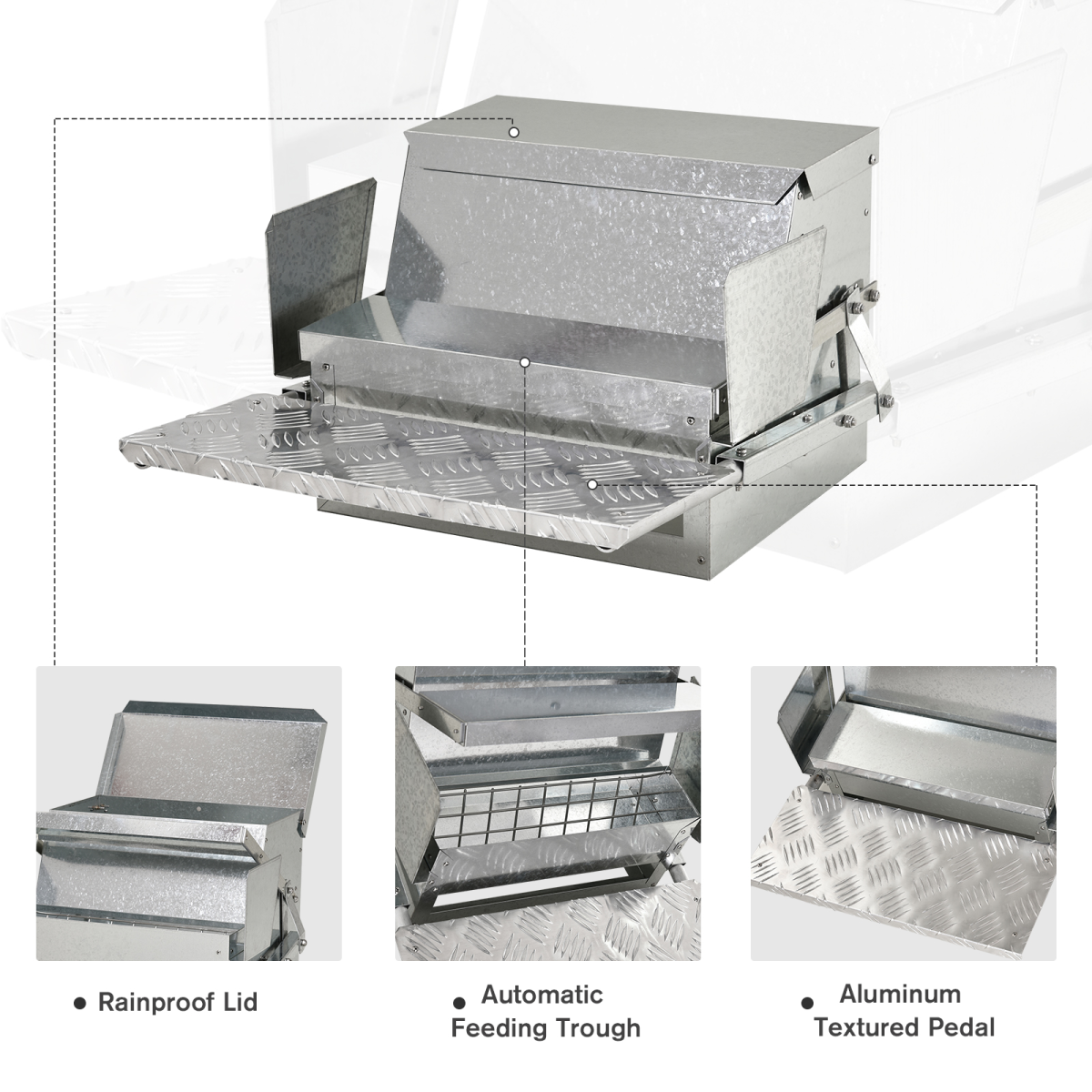 Galvanised Automatic Poultry Feeder